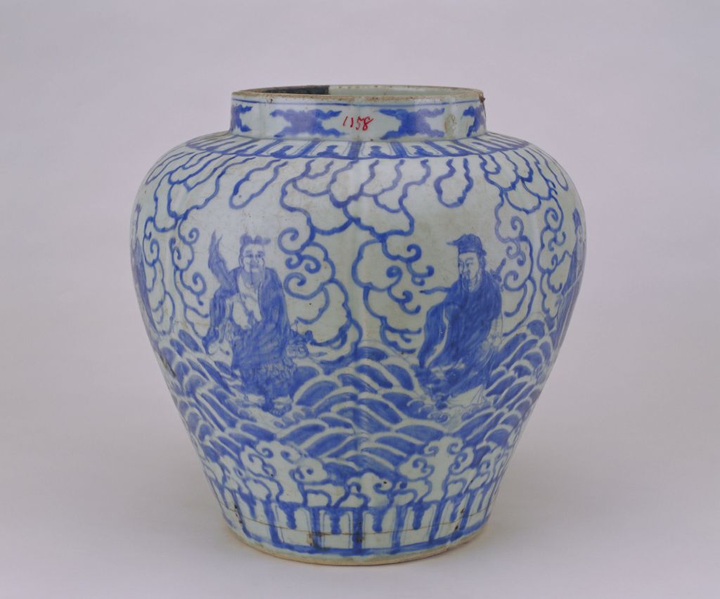 图片[4]-Blue and white eight immortals pot-China Archive